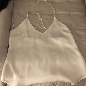 White polyester going out top